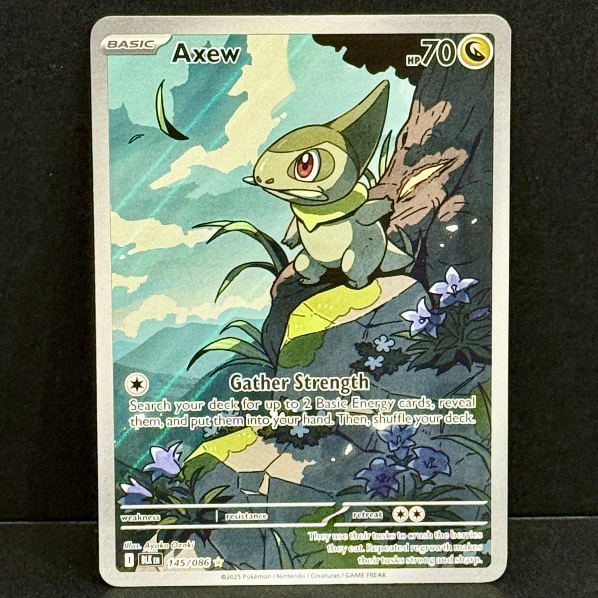 2025 Pokemon Black Bolt 145/086 Axew Illustration Rare