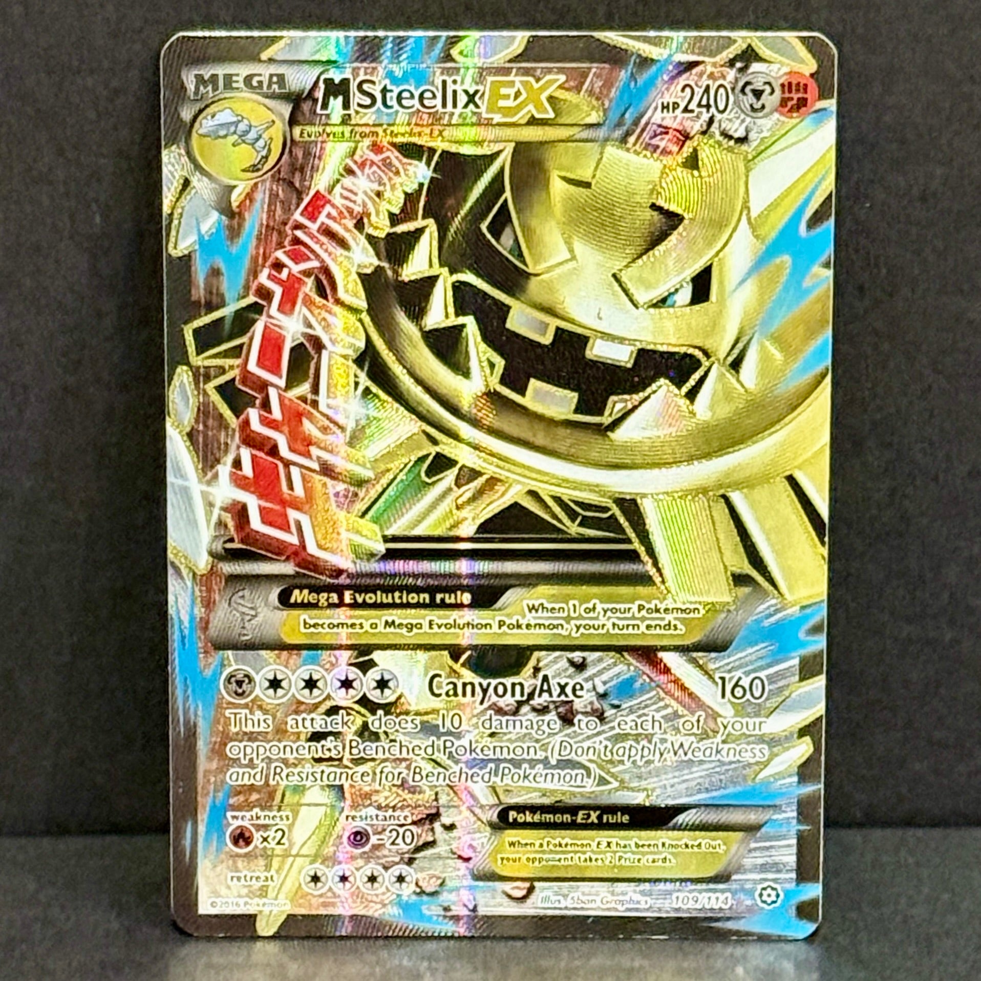 2016 Pokemon Steam Siege 109 M Steelix EX Ultra Rare Full Art