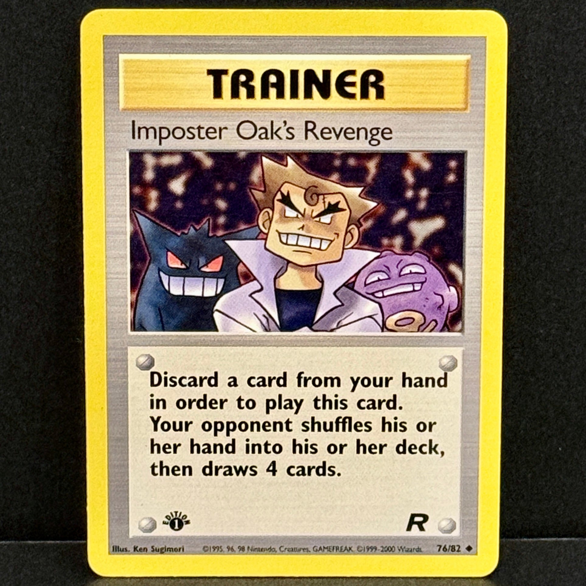 2000 Pokemon Team Rocket 076/082 Imposter Oak's Revenge Uncommon 1st Edition