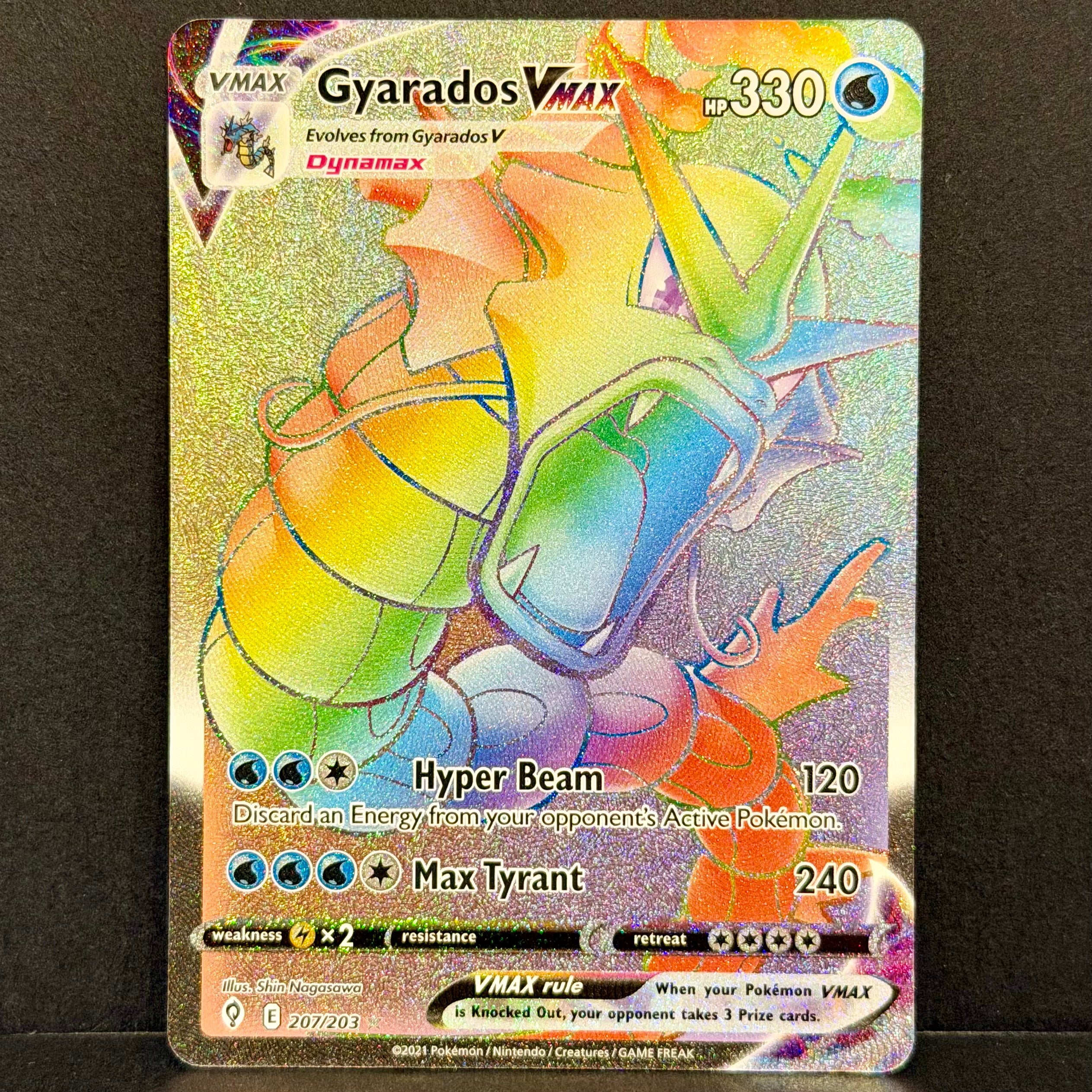 2021 Pokemon Evolving Skies 207/203 Gyarados VMAX Secret Rare