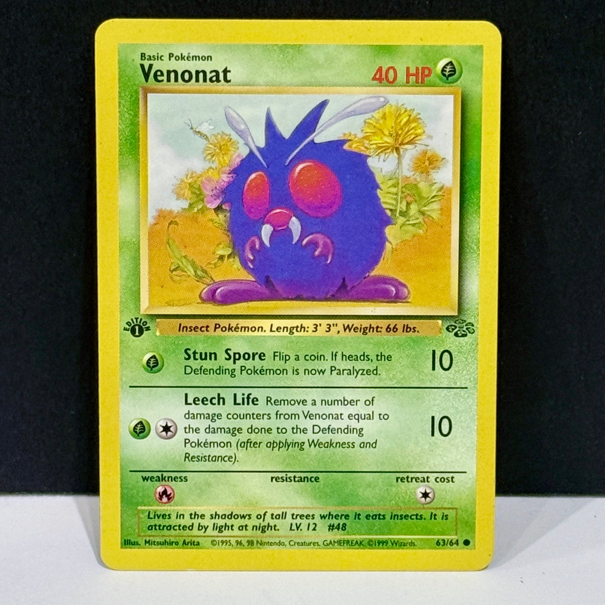 1999 Pokemon Jungle 63/64 Venonat Common 1st Edition