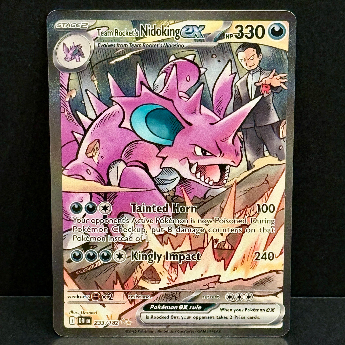 2025 Pokemon Destined Rivals 233/182 Team Rocket's Nidoking ex Special Illustration Rare
