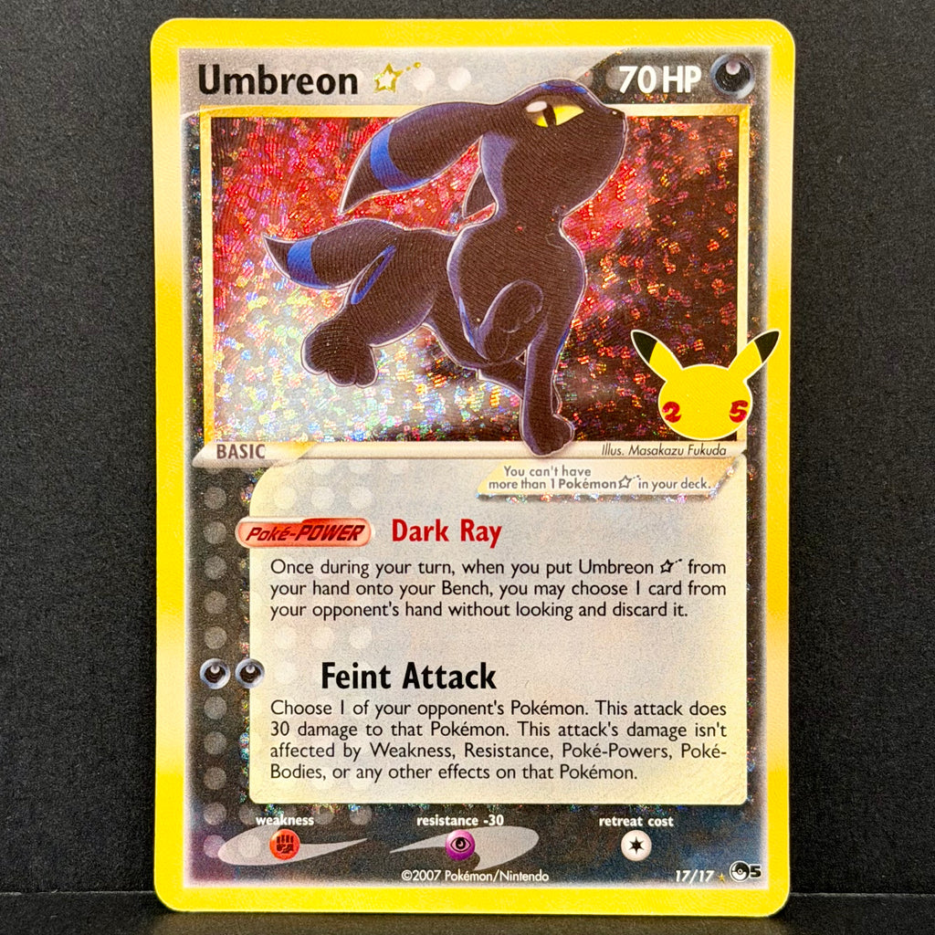 2021 Pokemon Celebrations Classic Collection 17/17 Umbreon Gold Star Classic Collection