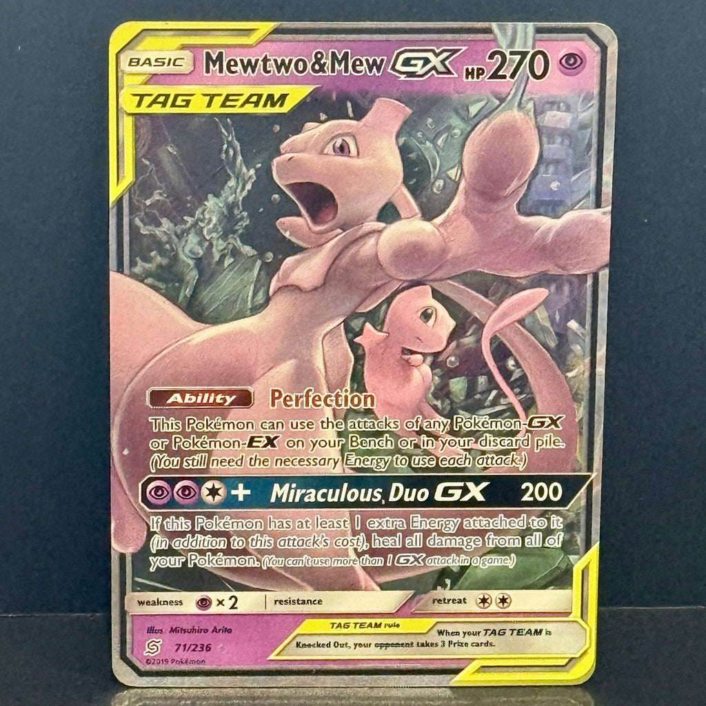 2019 Pokemon Unified Minds 71/236 Mewtwo & Mew GX Ultra Rare