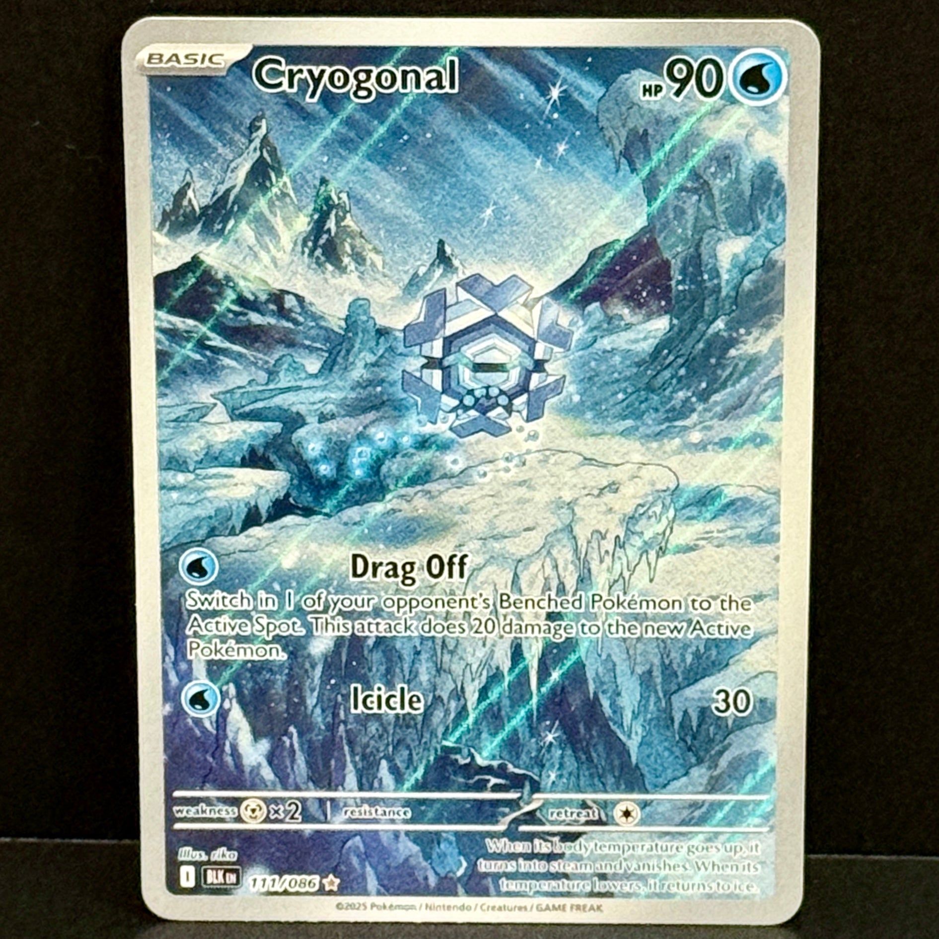 2025 Pokemon Black Bolt 111/086 Cryogonal Illustration Rare