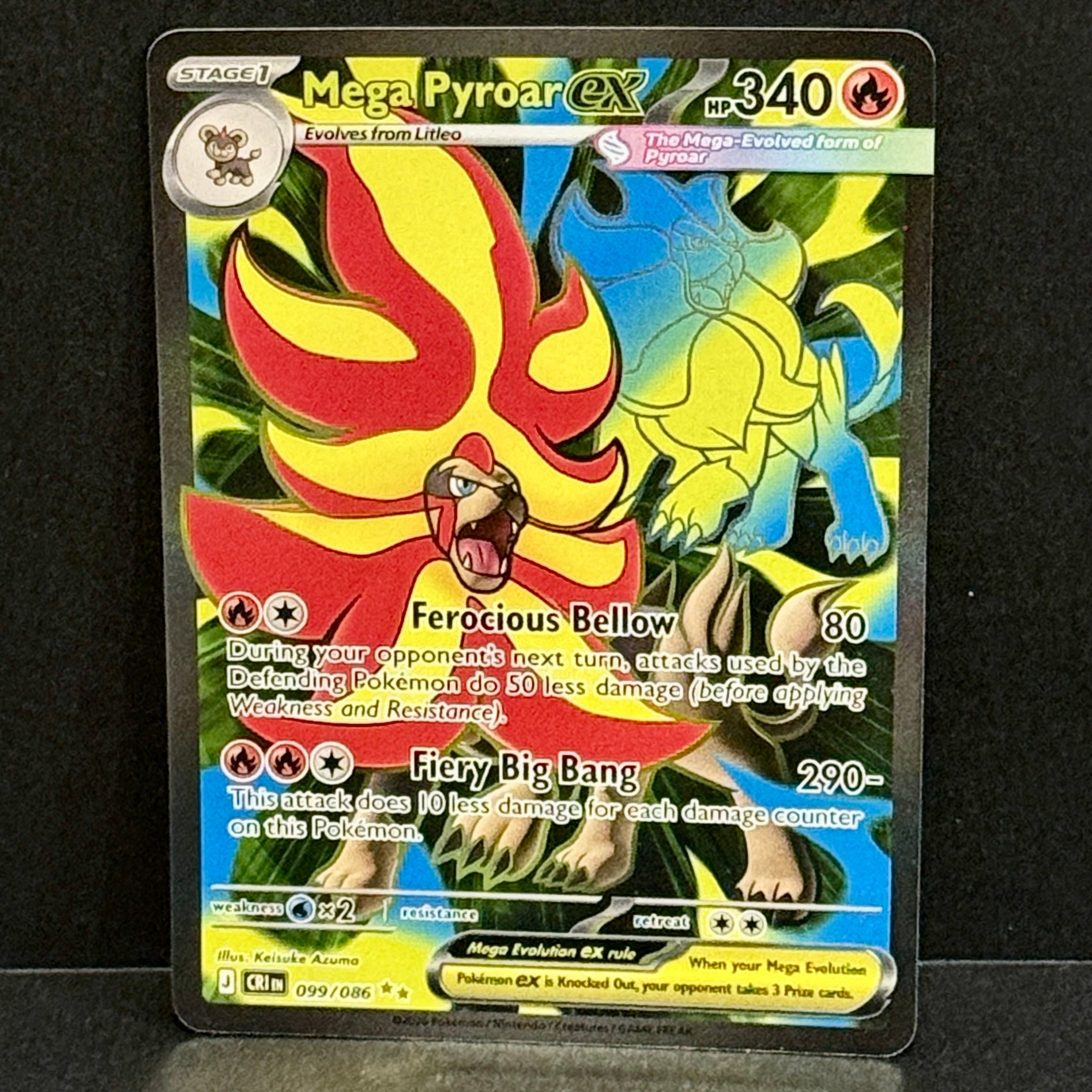 2026 Pokemon Chaos Rising 099/086 Mega Pyroar EX Ultra Rare