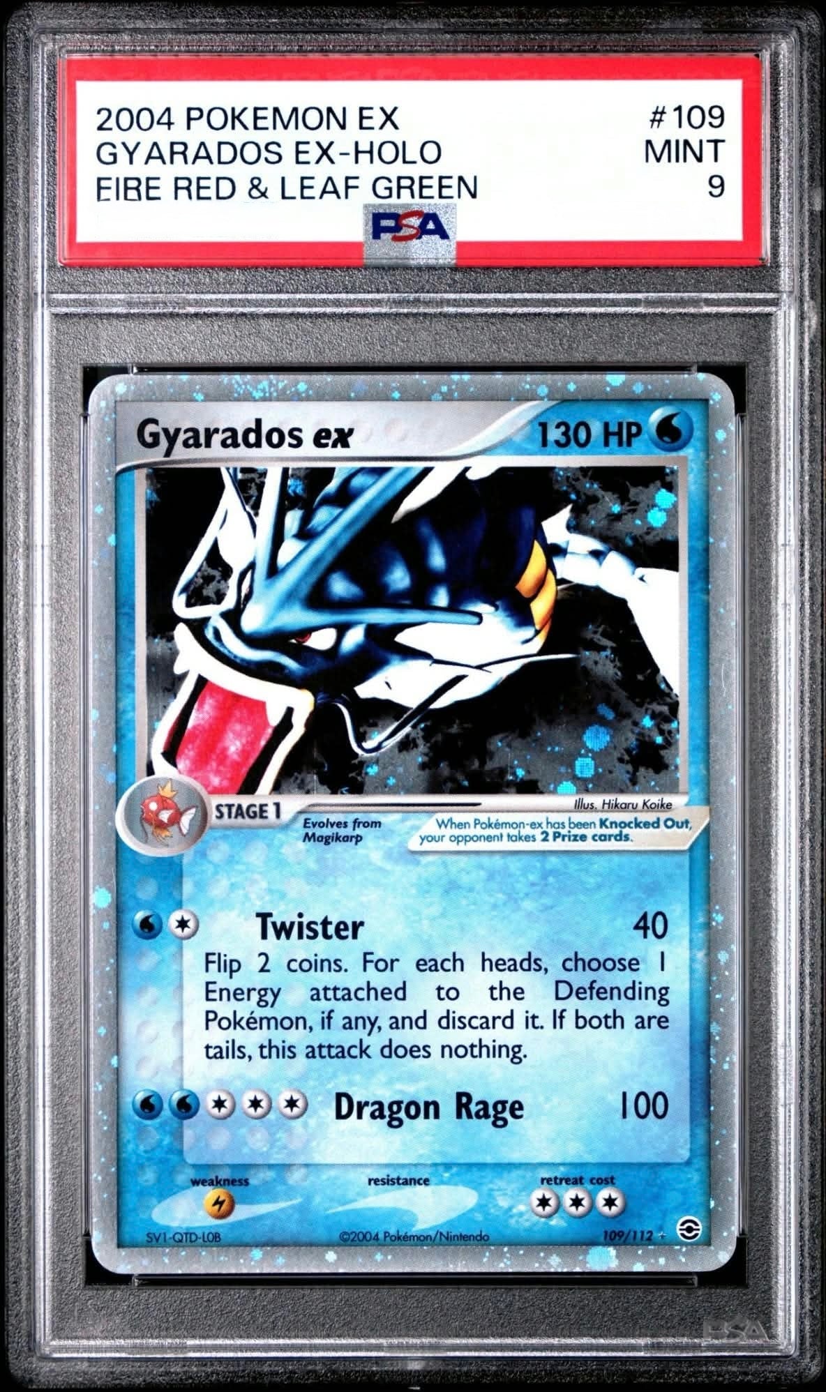 2004 Pokemon EX FireRed & LeafGreen 109/112 Gyarados ex Holo Ultra Rare PSA 9