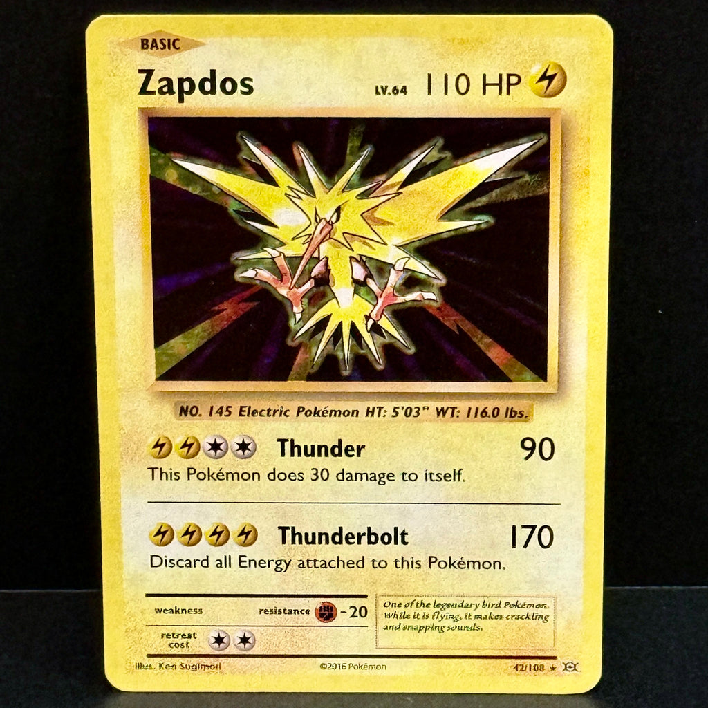 2016 Pokemon Evolutions 42/108 Zapdos Holo Rare