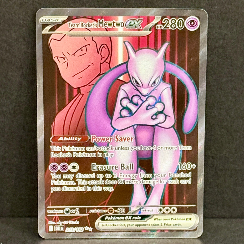 2025 Pokemon Destined Rivals 213/182 Team Rocket's Mewtwo EX Ultra Rare
