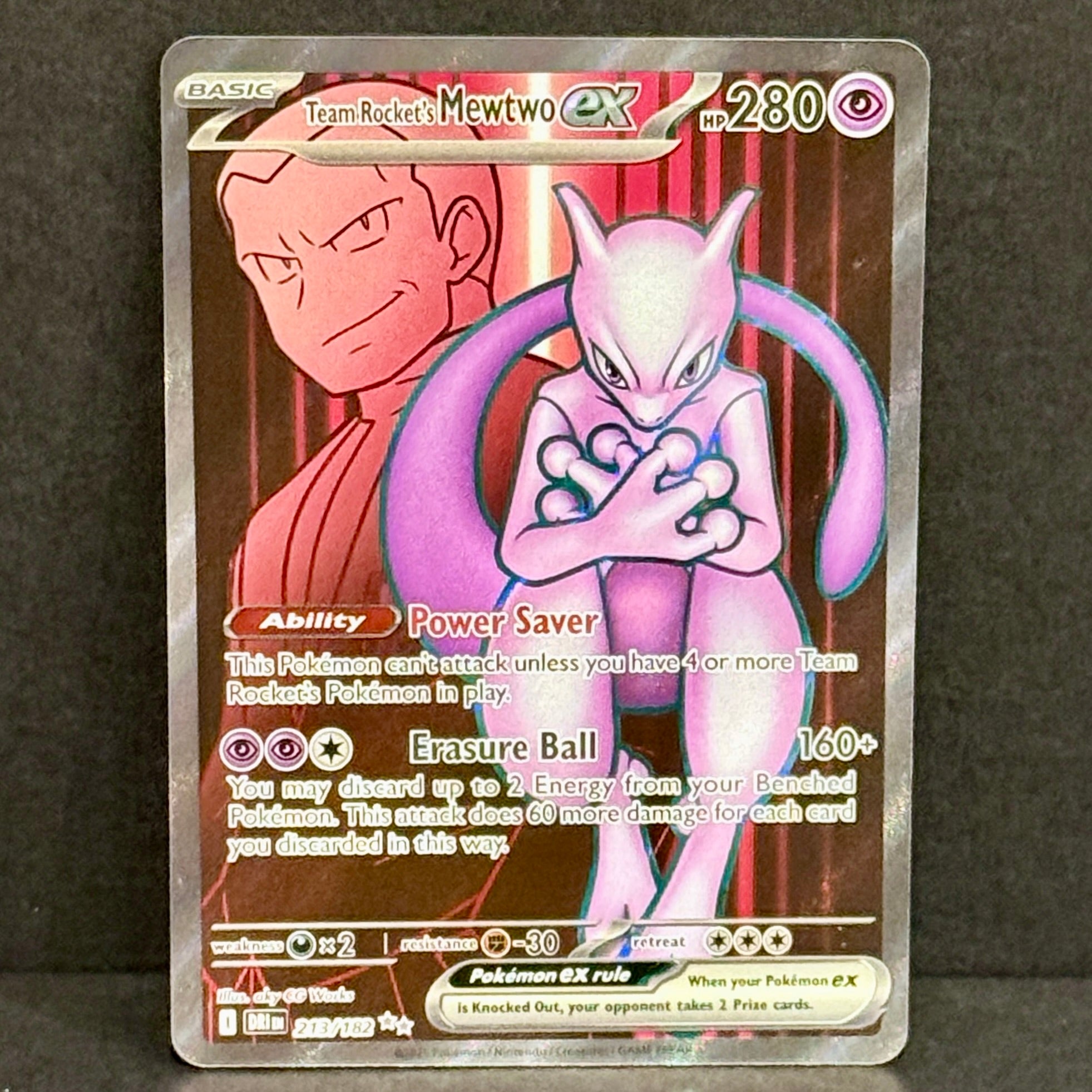 2025 Pokemon Destined Rivals 213/182 Team Rocket's Mewtwo EX Ultra Rare