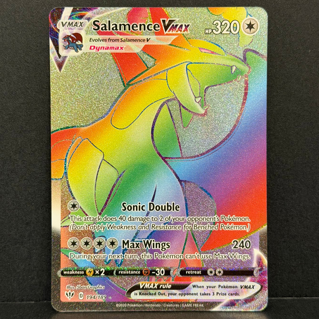 2020 Pokemon Darkness Ablaze 194/189 Salamence VMAX Secret Rare