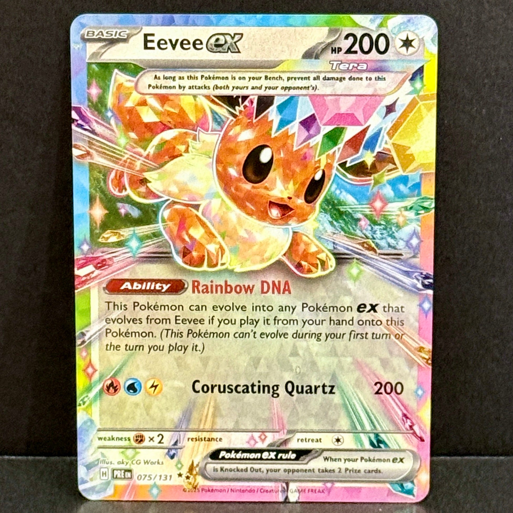 2025 Pokemon Prismatic Evolutions 075/131 Eevee EX Double Rare