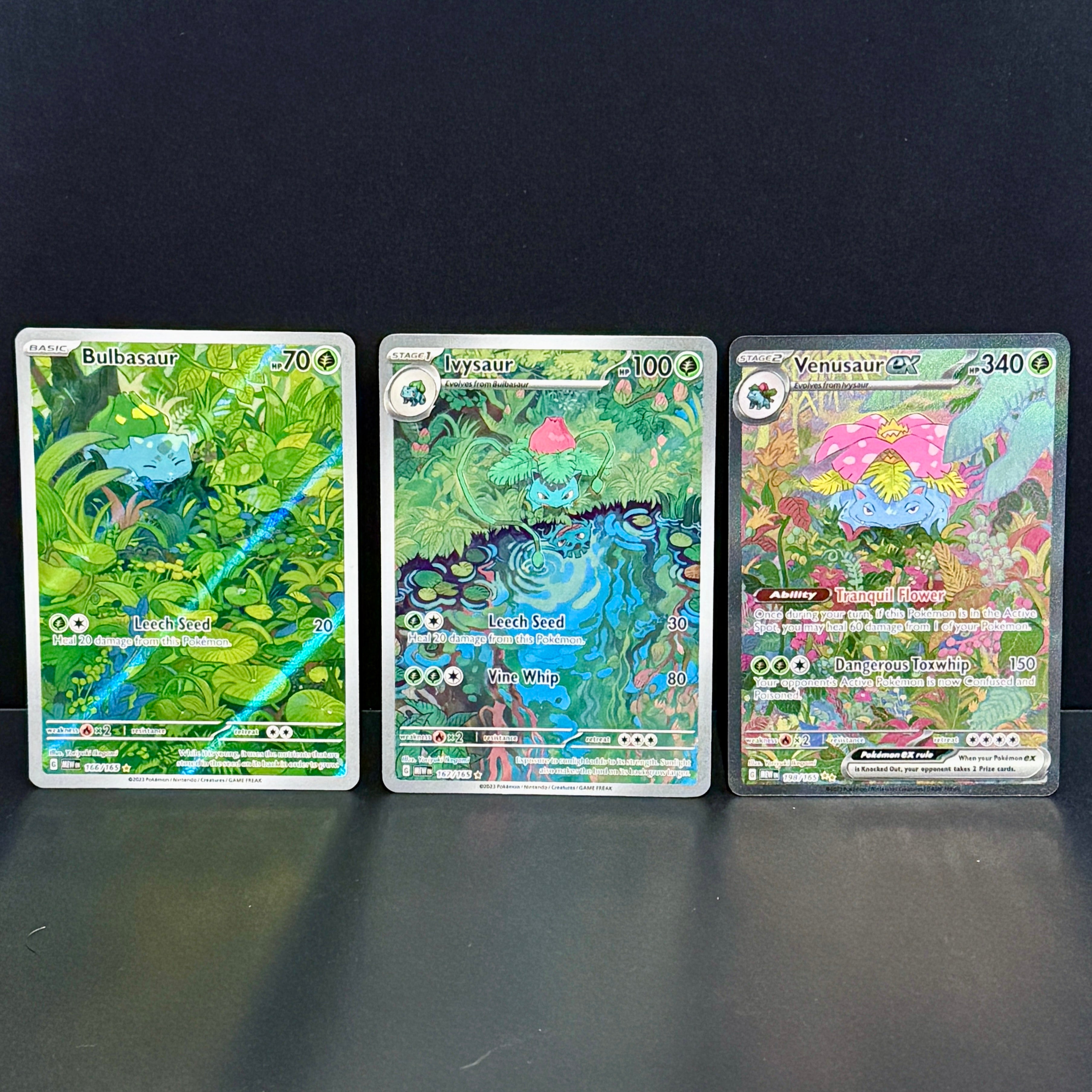 2023 Pokemon SV 151 Venusaur / Ivysaur / Bulbasaur Set of 3