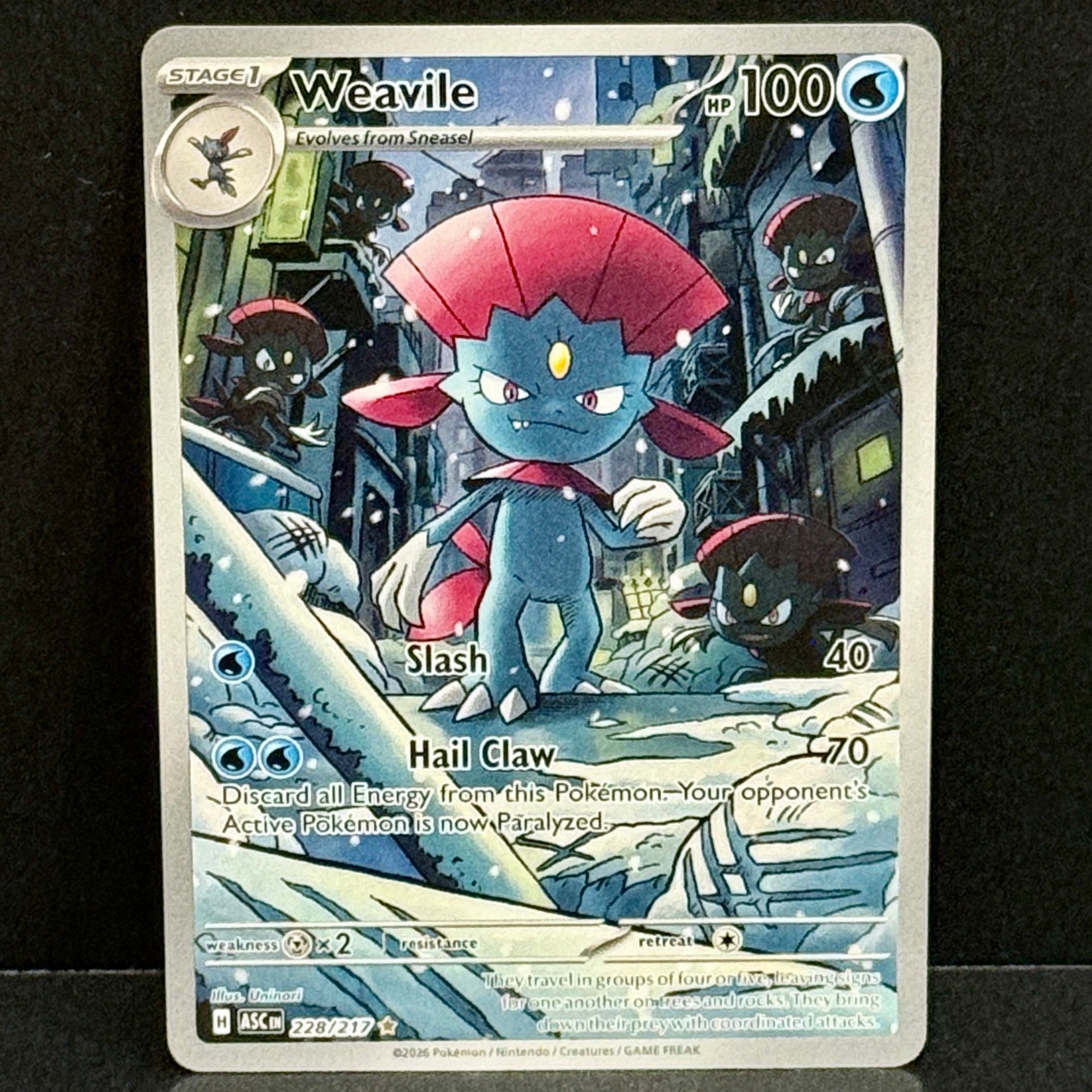 2026 Pokemon Ascended Heroes 228/217 Weavile Illustration Rare