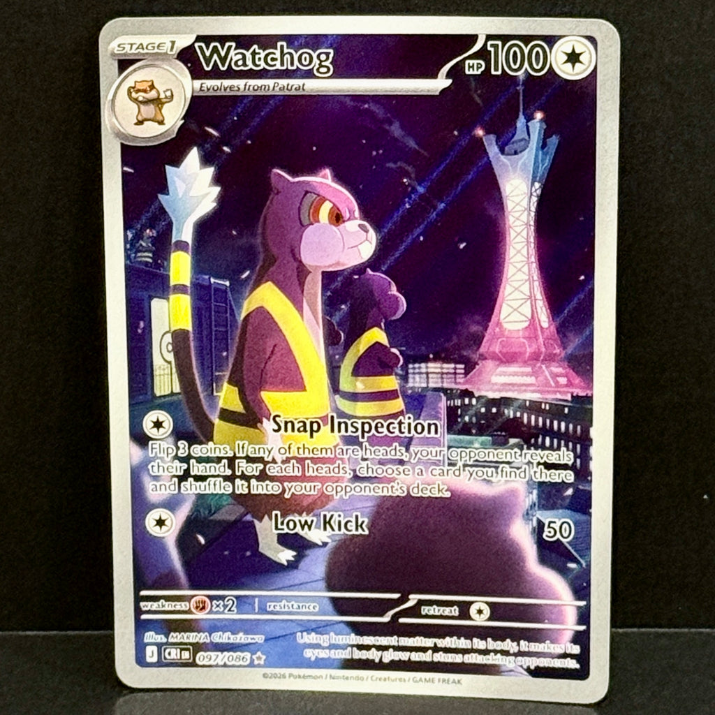 2026 Pokemon Chaos Rising 097/086 Watchog Illustration Rare