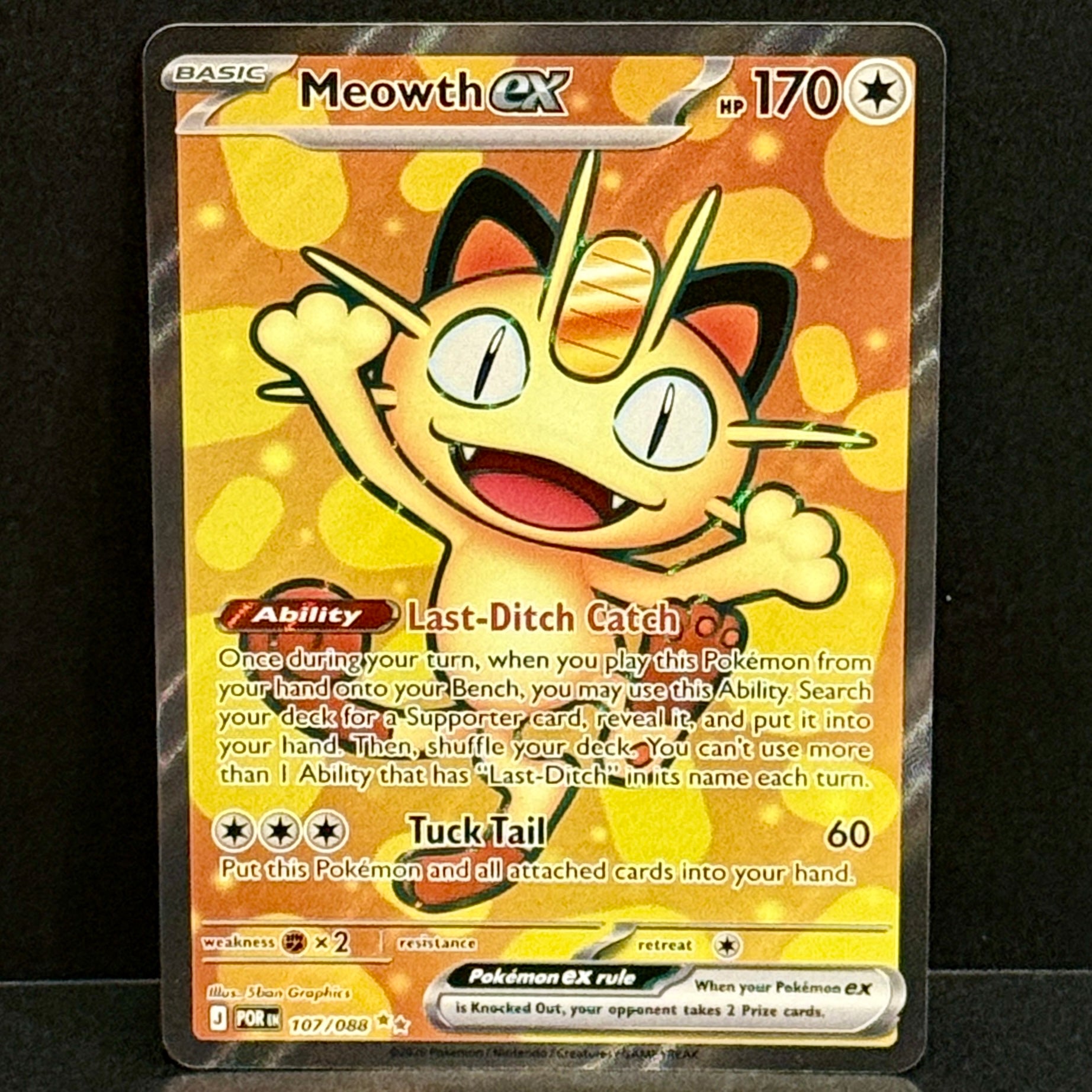 2026 Pokemon Perfect Order 107/088 Meowth EX Ultra Rare