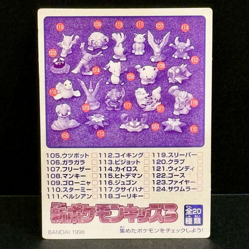 1998 Pocket Monster Charmeleon No.37 Japanese Bandai Kids Mini Card