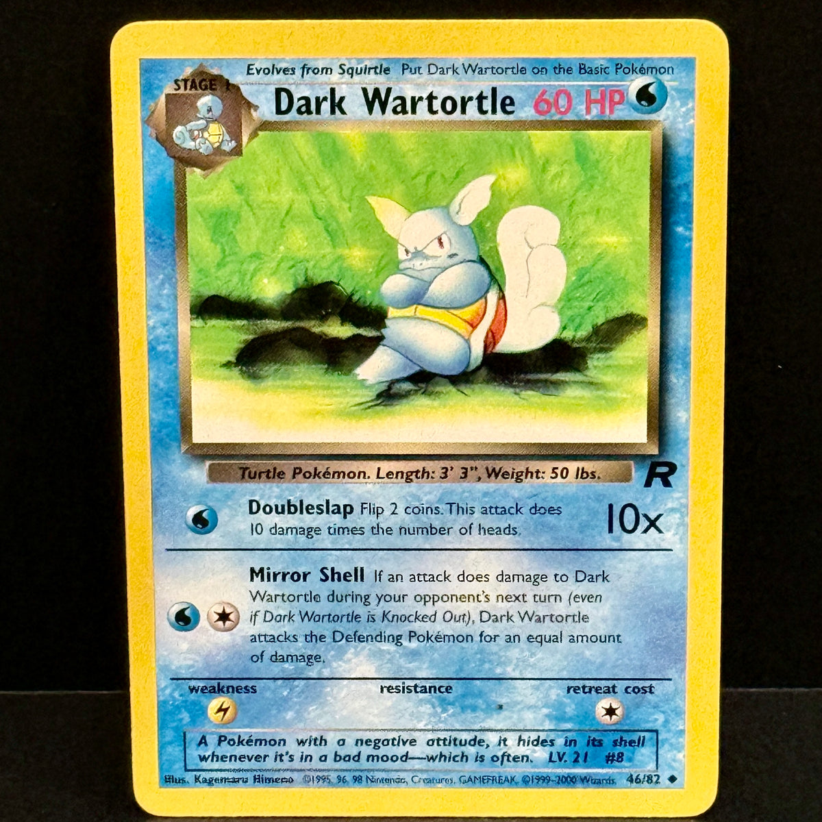 2000 Pokemon Team Rocket 46/82 Dark Wartortle Uncommon