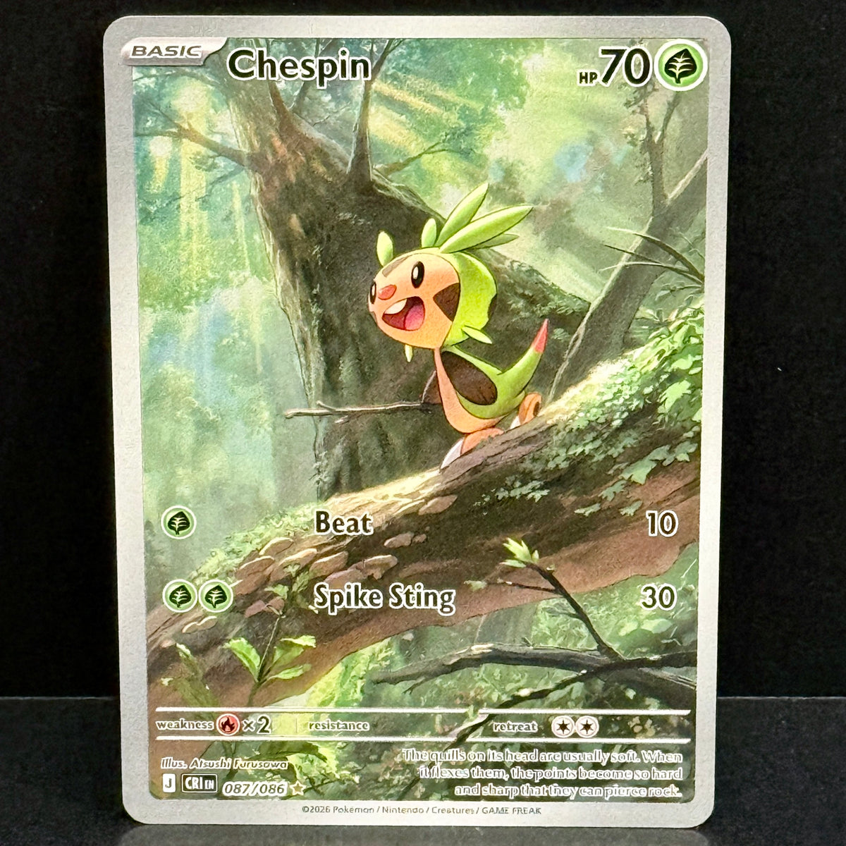 2026 Pokemon Chaos Rising 087/086 Chespin Illustration Rare