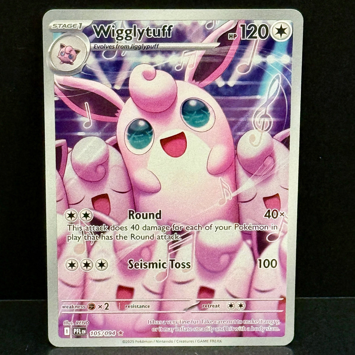 2025 Pokemon Phantasmal Flames 105/094 Wigglytuff Illustration Rare