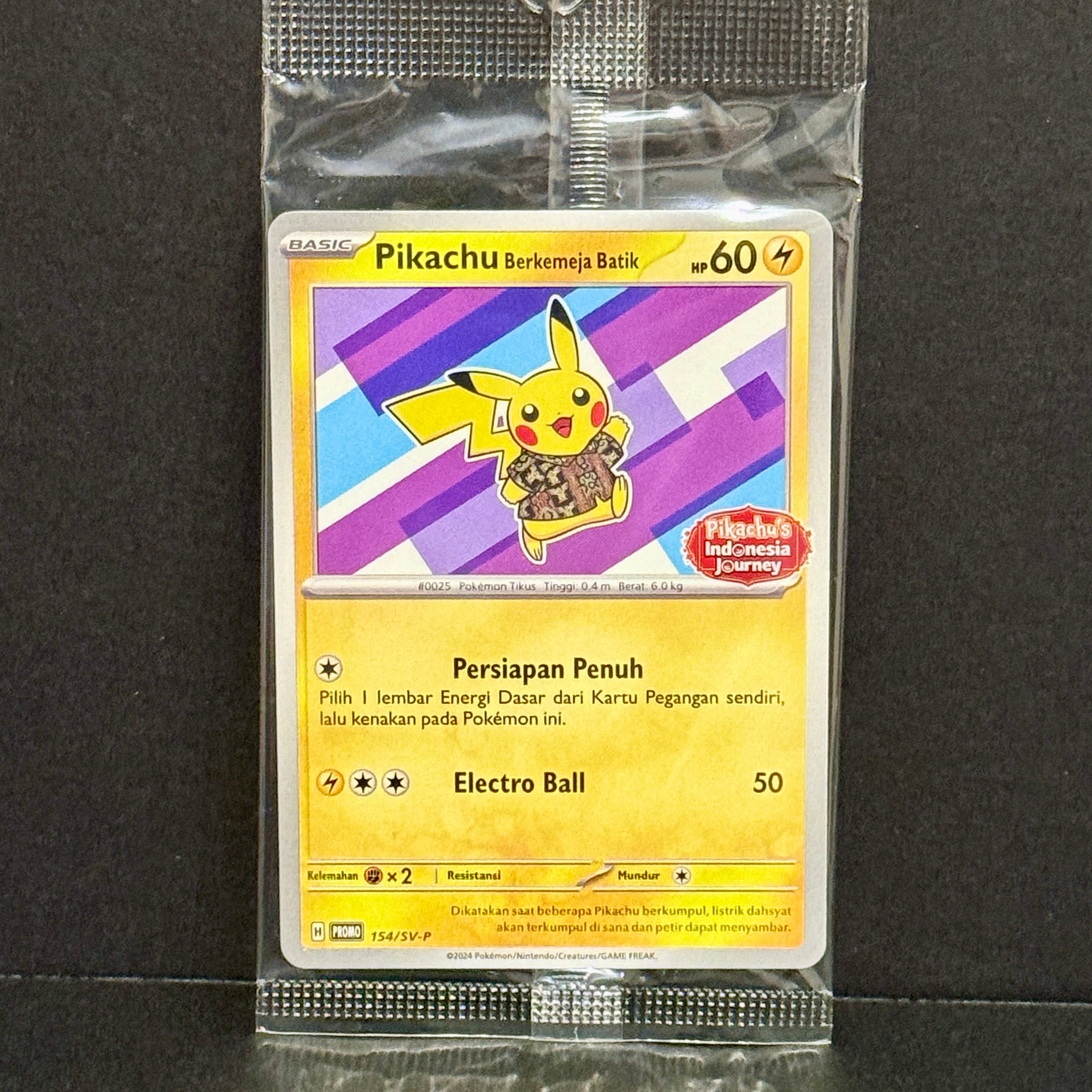 2024 Pokemon Promo 154/SV-P Indonesian Pikachu Berkemeja Batik Promo SEALED