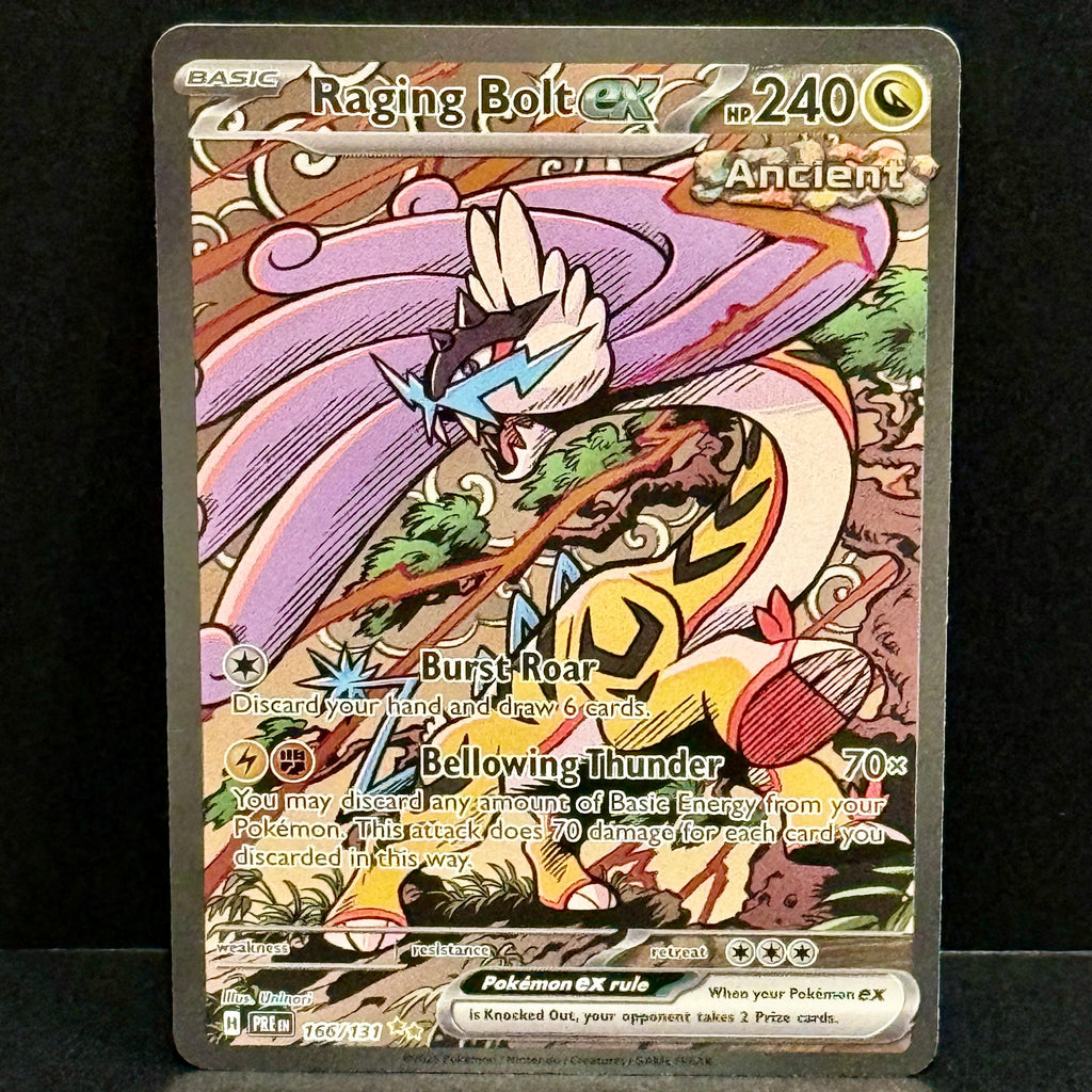 2025 Pokemon Prismatic Evolutions 166/131 Raging Bolt ex Special Illustration Rare
