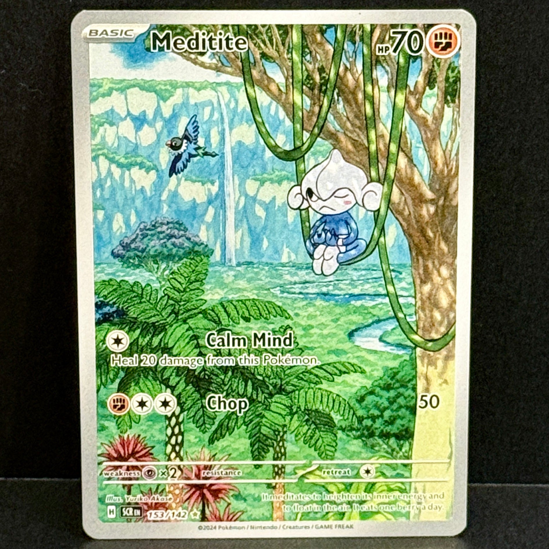 2024 Pokemon Stellar Crown 153/142 Meditite Illustration Rare
