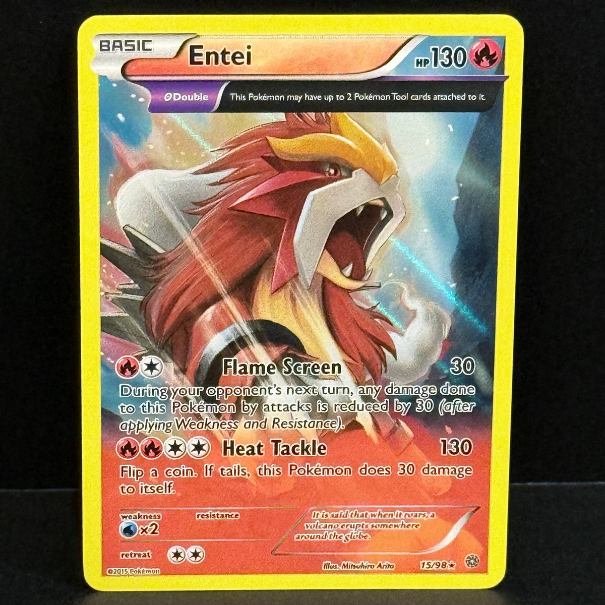 2015 Pokemon Ancient Origins 015/098 Entei Holo Rare
