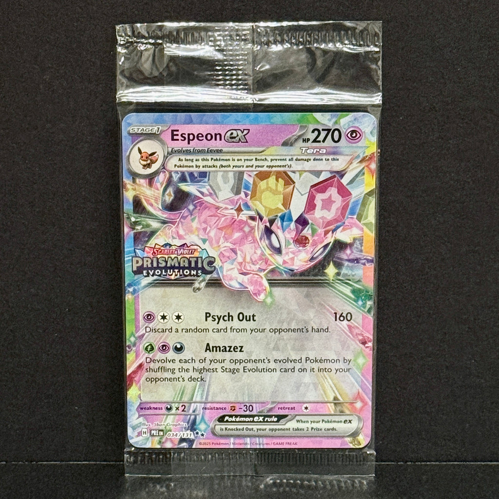 2025 Pokemon Prismatic Evolutions 034/131 Espeon EX Stamped Promo SEALED