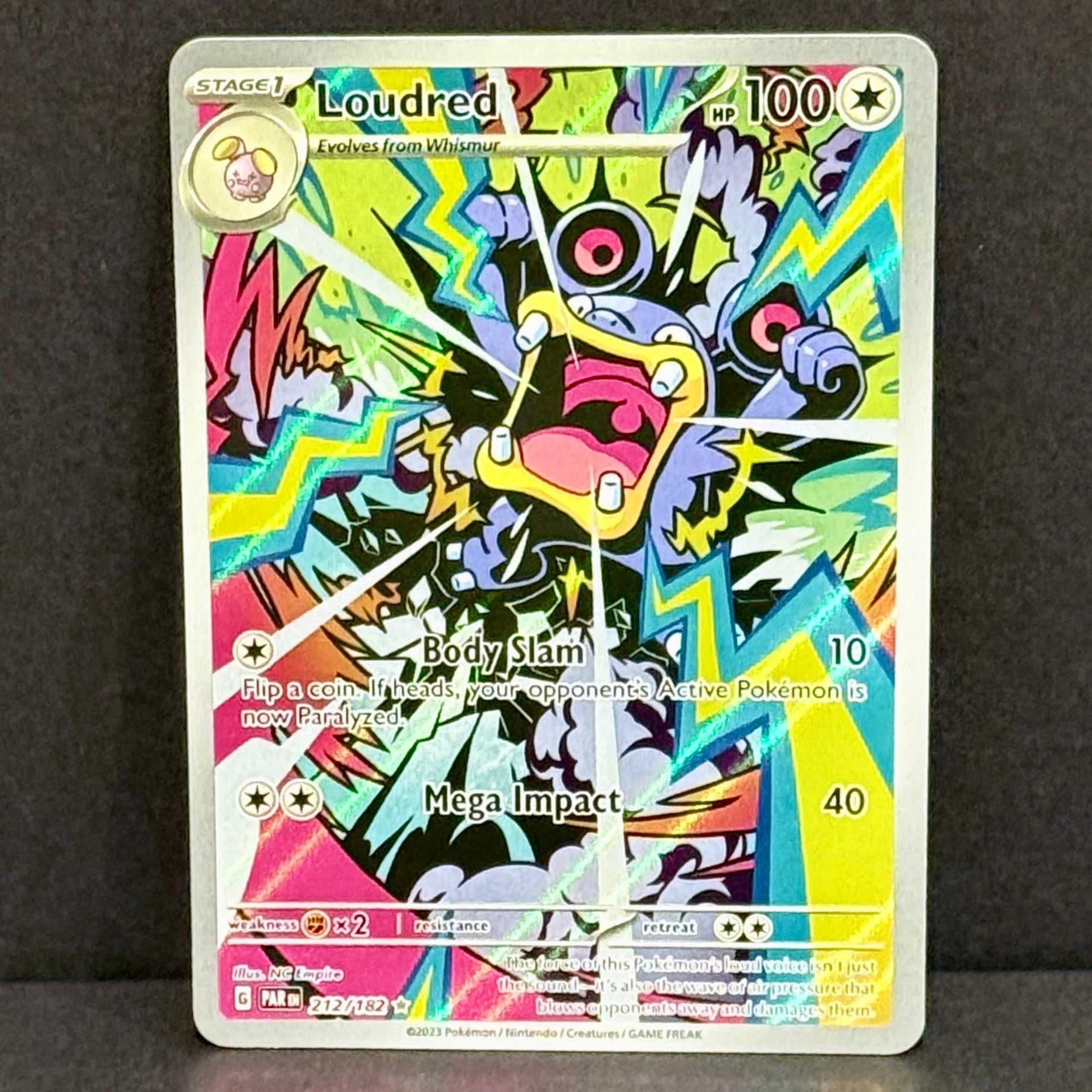 2023 Pokemon Paradox Rift 212/182 Loudred Illustration Rare