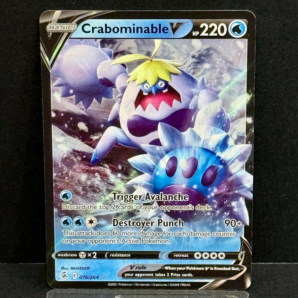 2021 Pokemon Fusion Strike 076/264 Crabominable V Ultra Rare
