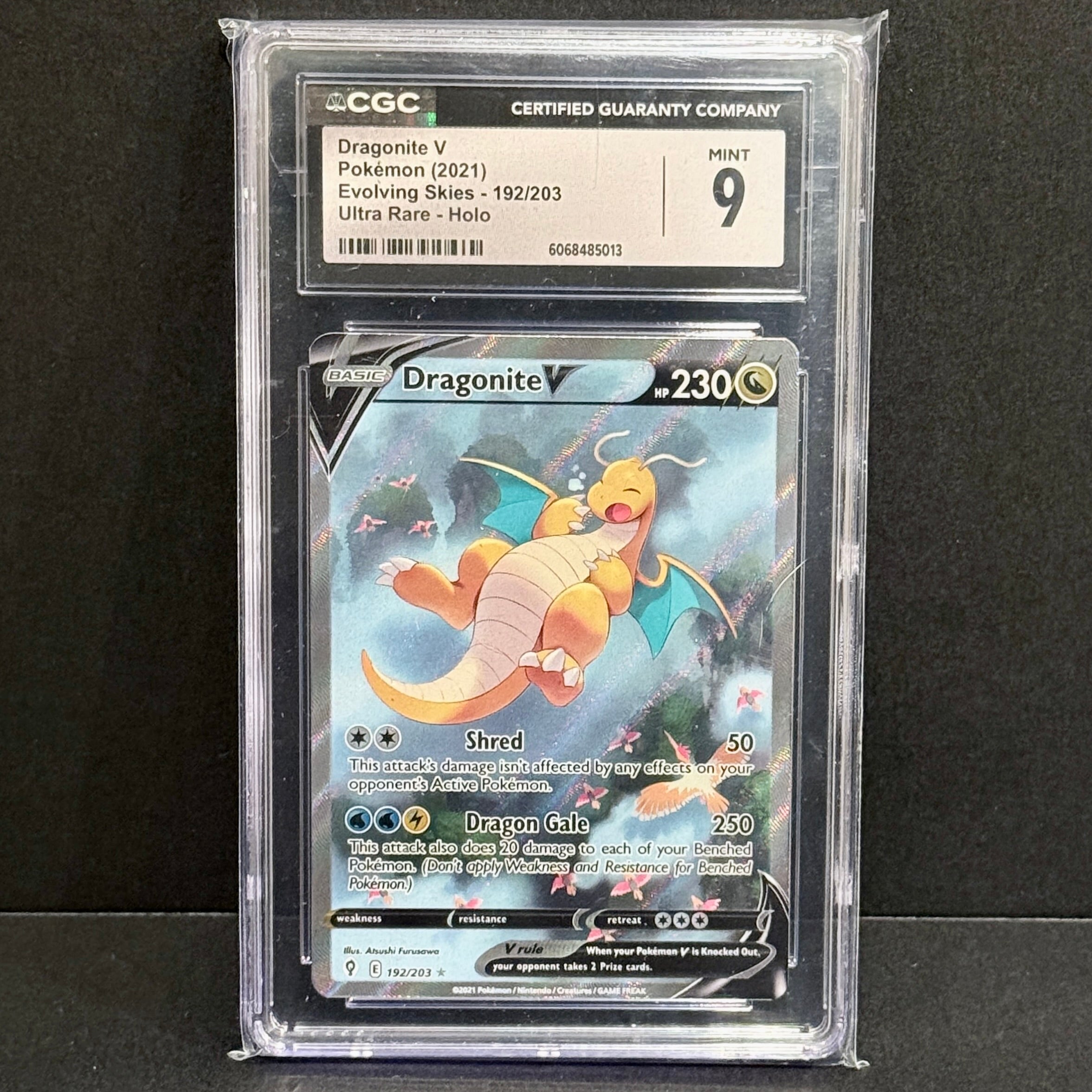 2021 Pokemon Evolving Skies 192/203 Dragonite V Alternate Full Art Ultra Rare CGC 9