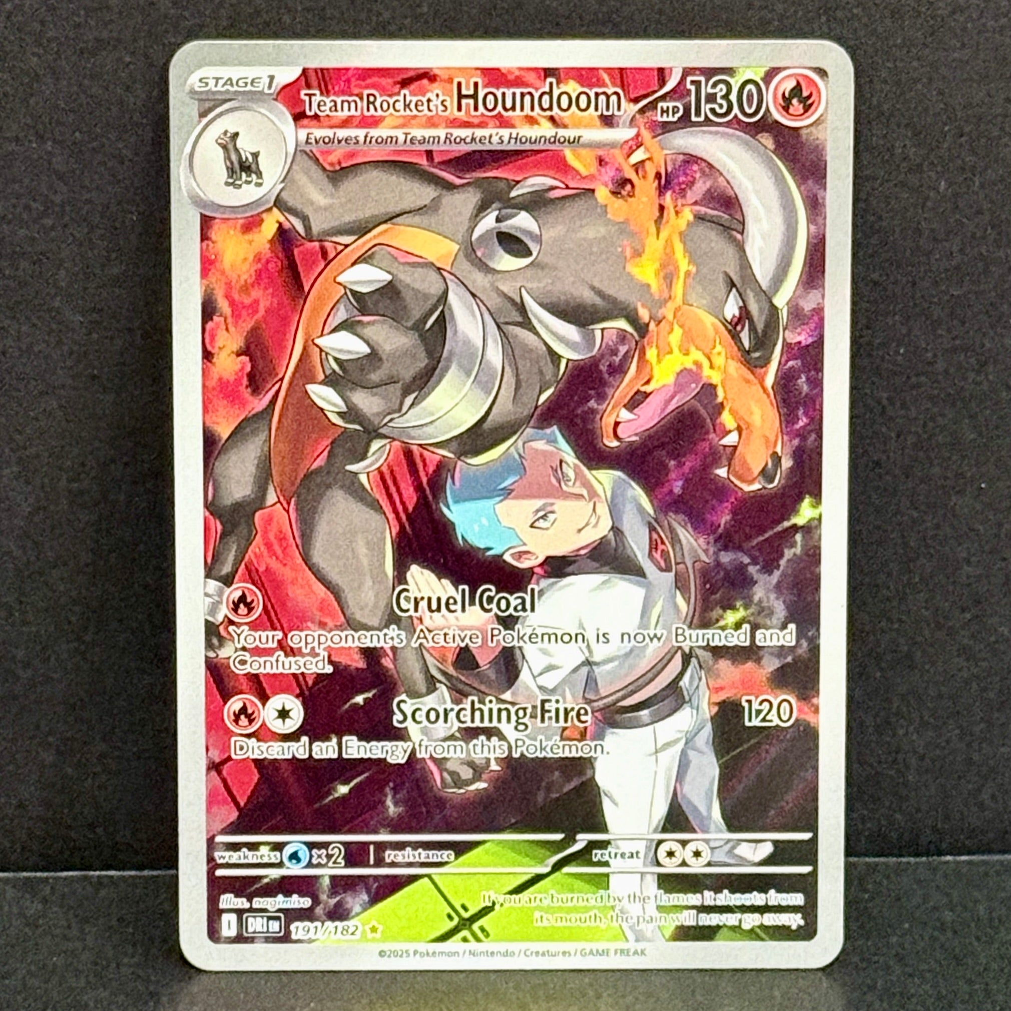 2025 Pokemon Destined Rivals 191/182 Team Rocket's Houndoom Illustration Rare