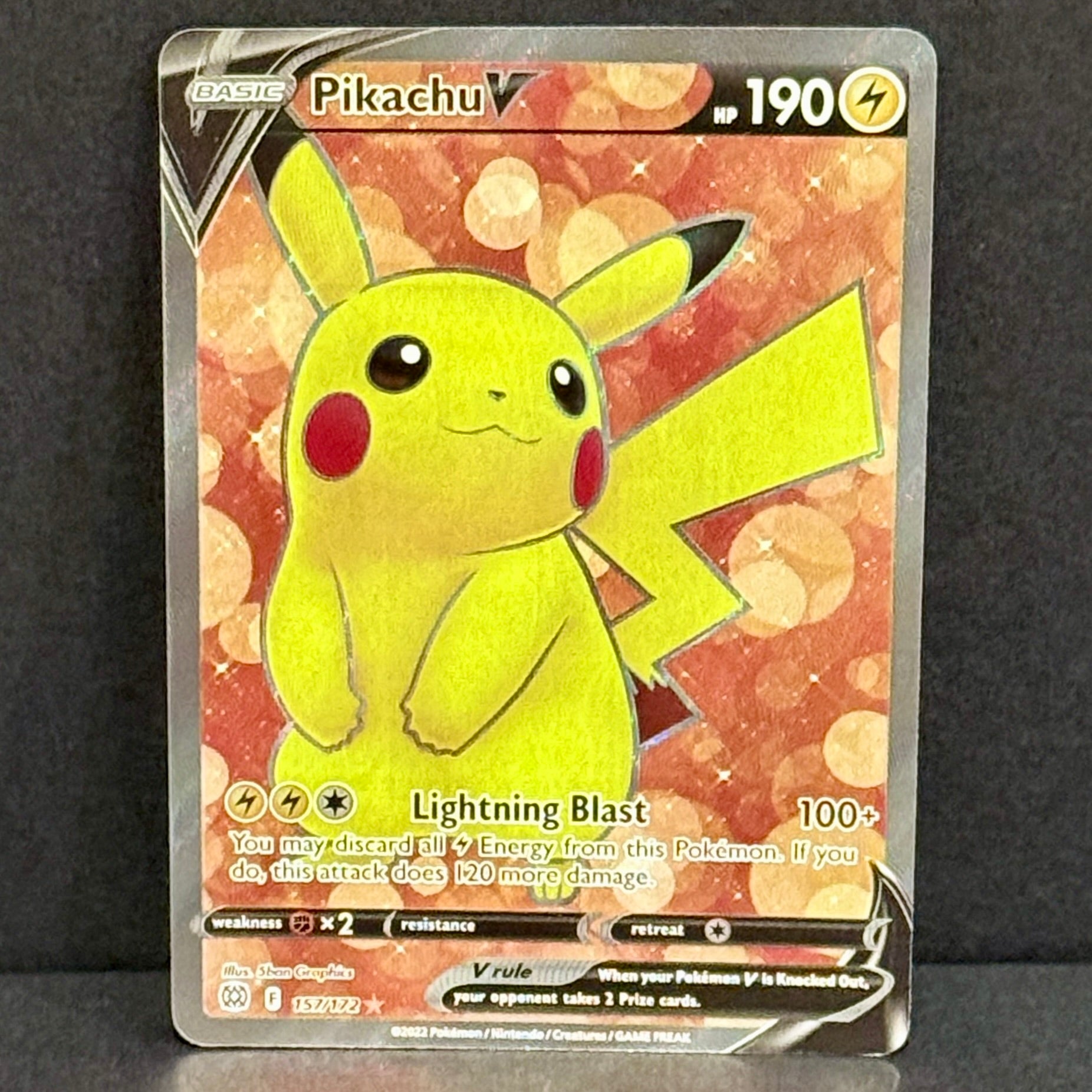 2022 Pokemon Brilliant Stars 157/172 Pikachu V Ultra Rare Full Art