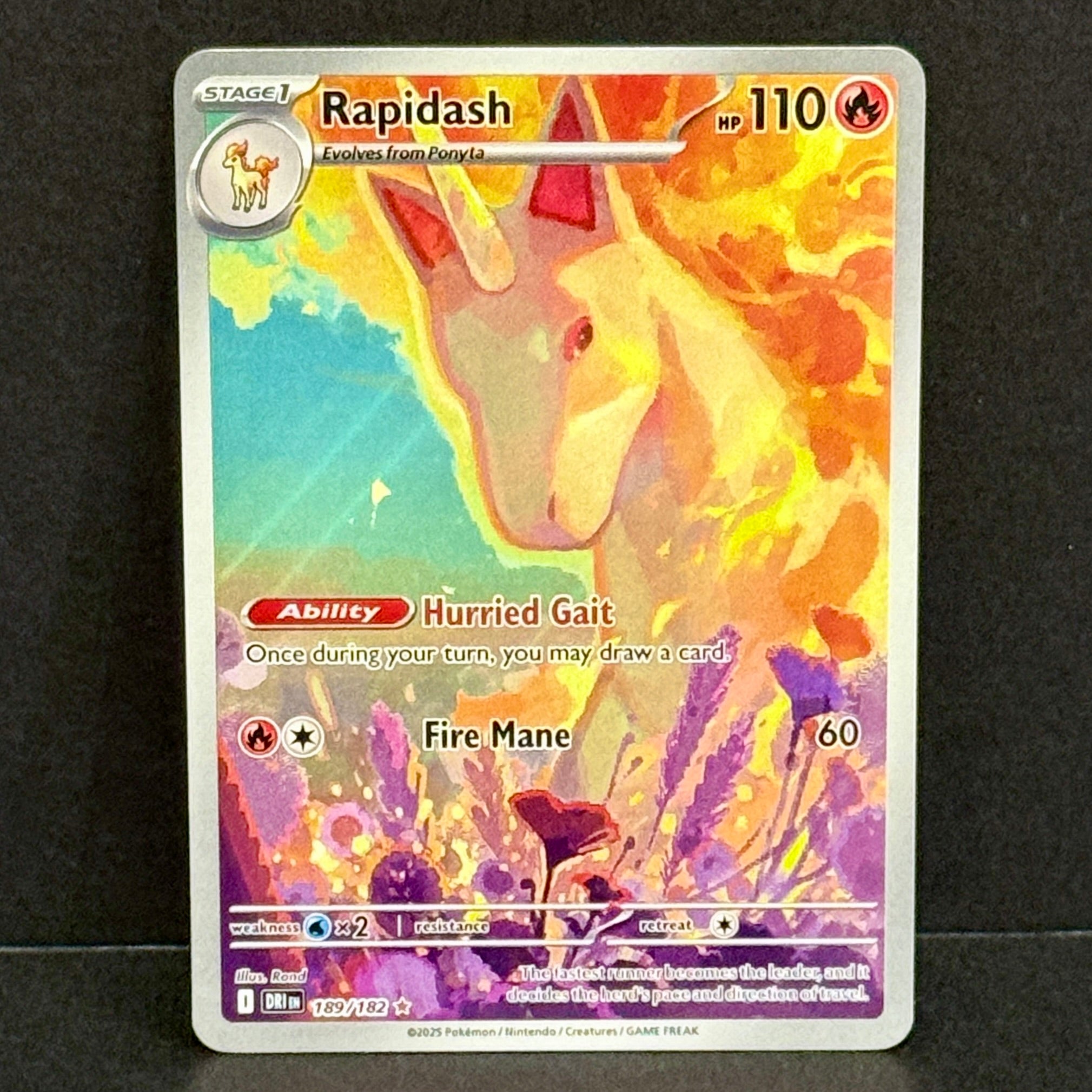 2025 Pokemon Destined Rivals 189/182 Rapidash Illustration Rare