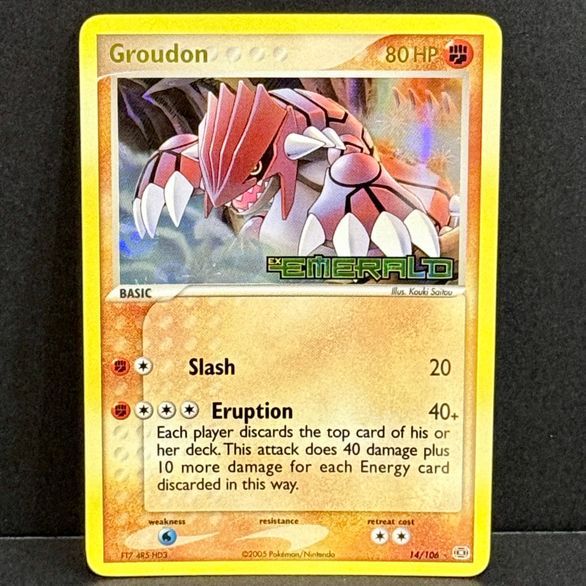 2005 Pokemon EX Emerald 14/106 Groudon Reverse Holo