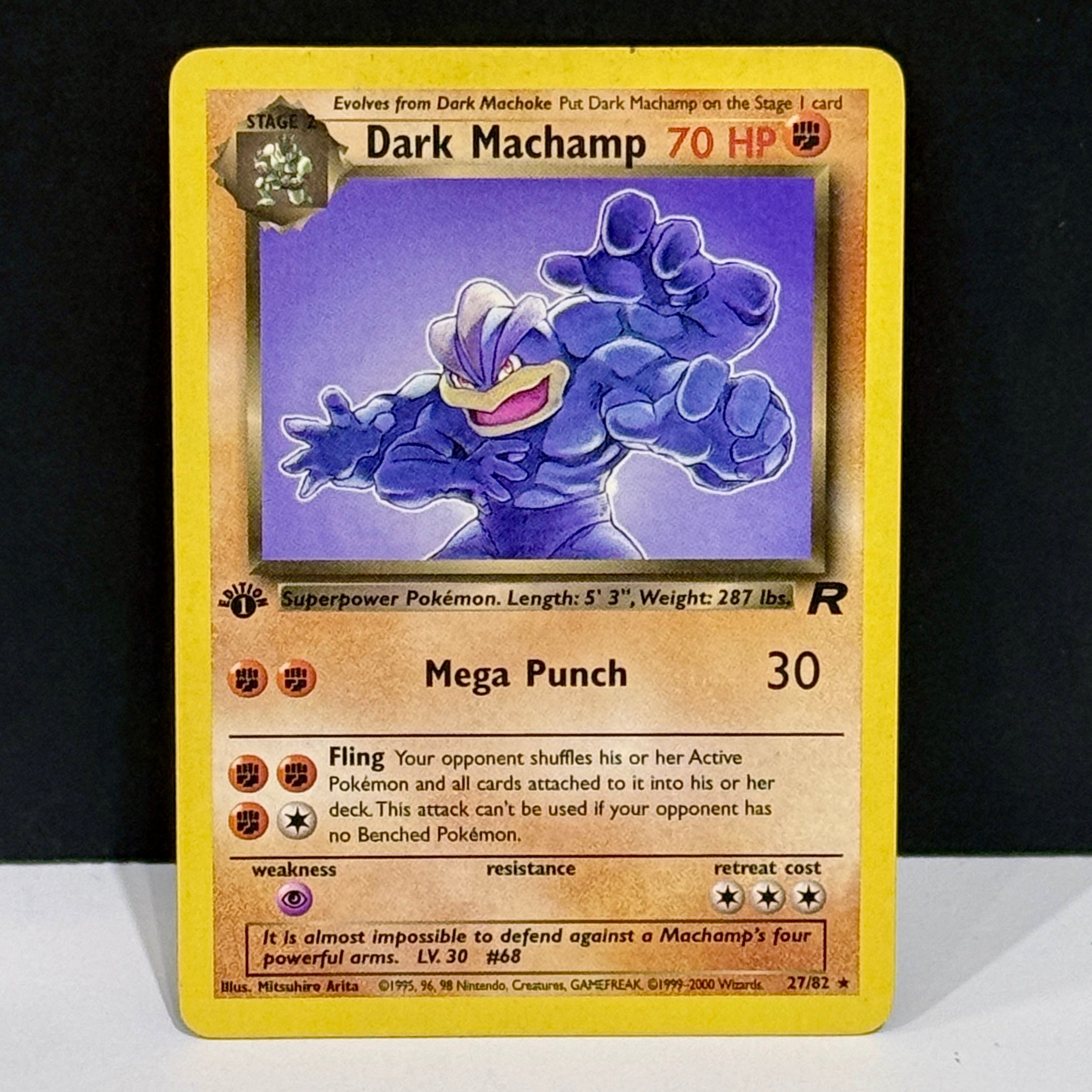 2000 Pokemon Team Rocket 27/82 Dark Machamp Rare 1st Edition