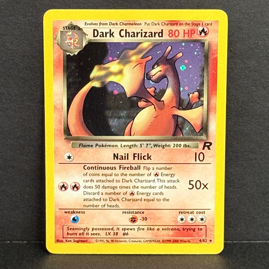 2000 Pokmeon Team Rocket 4/82 Dark Charizard Holo Rare