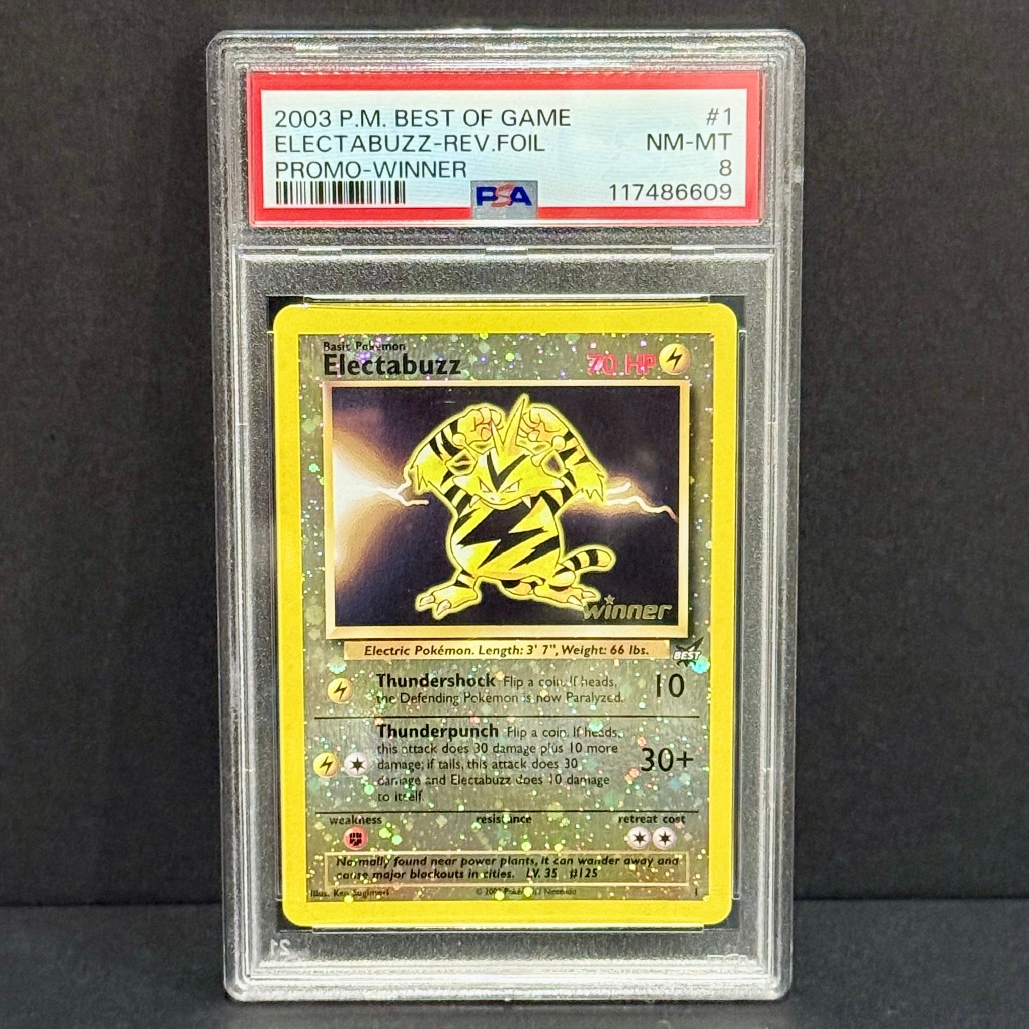 2005 Pokemon Best of Game 1 Electabuzz (Winner) Promo PSA 8