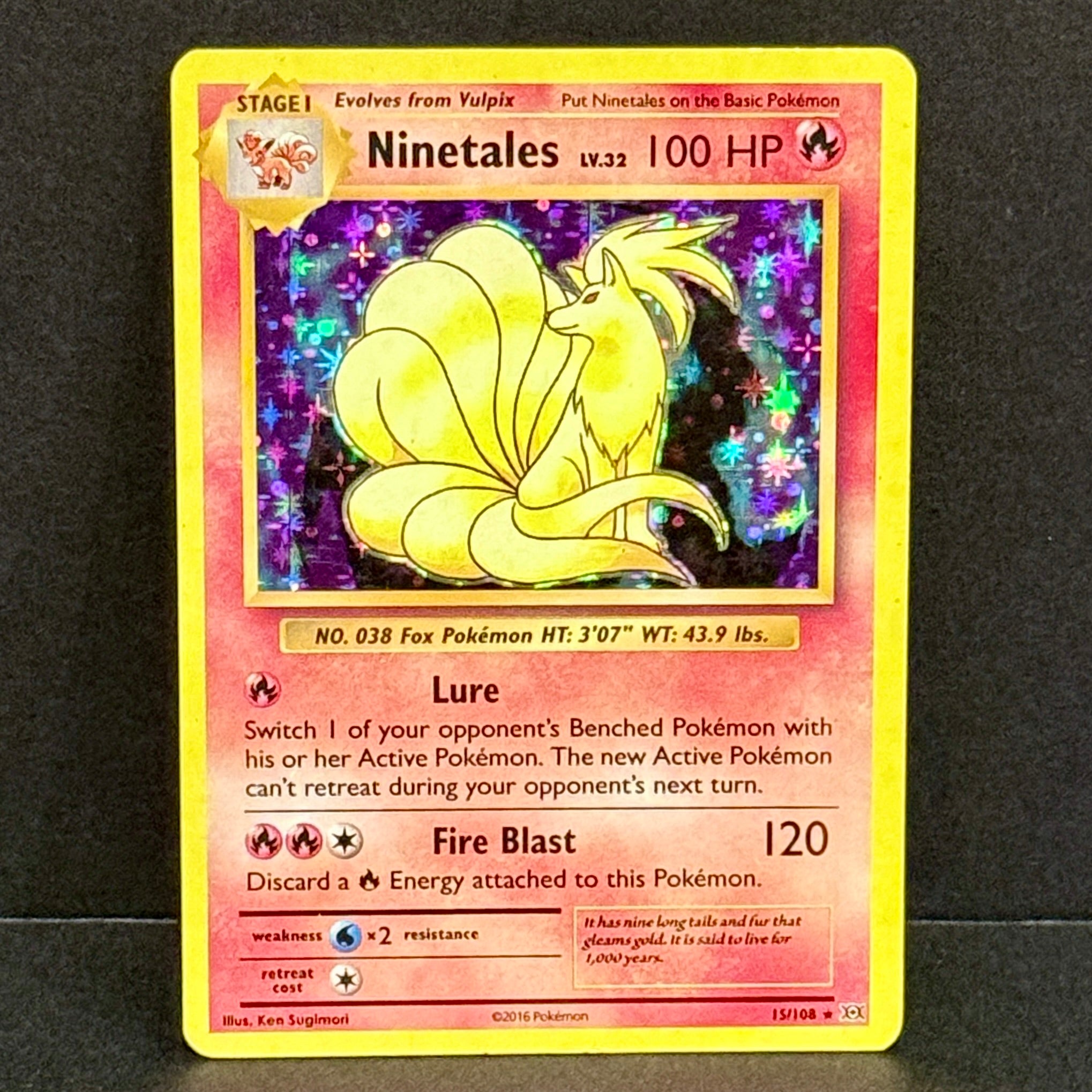 2016 Pokemon Evolutions 015/108 Ninetales Holo Rare