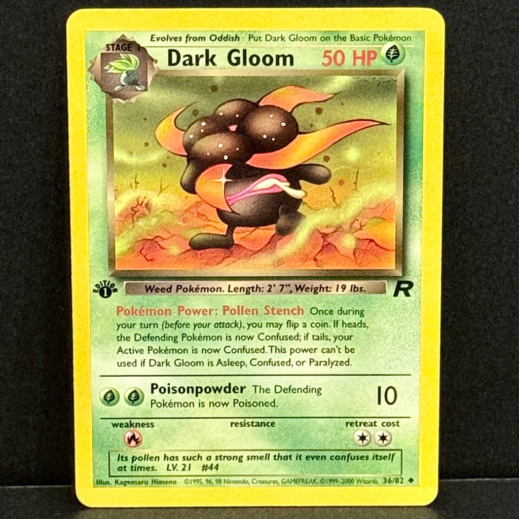 2000 Pokemon Team Rocket 036/082 Dark Gloom Uncommon 1st Edition