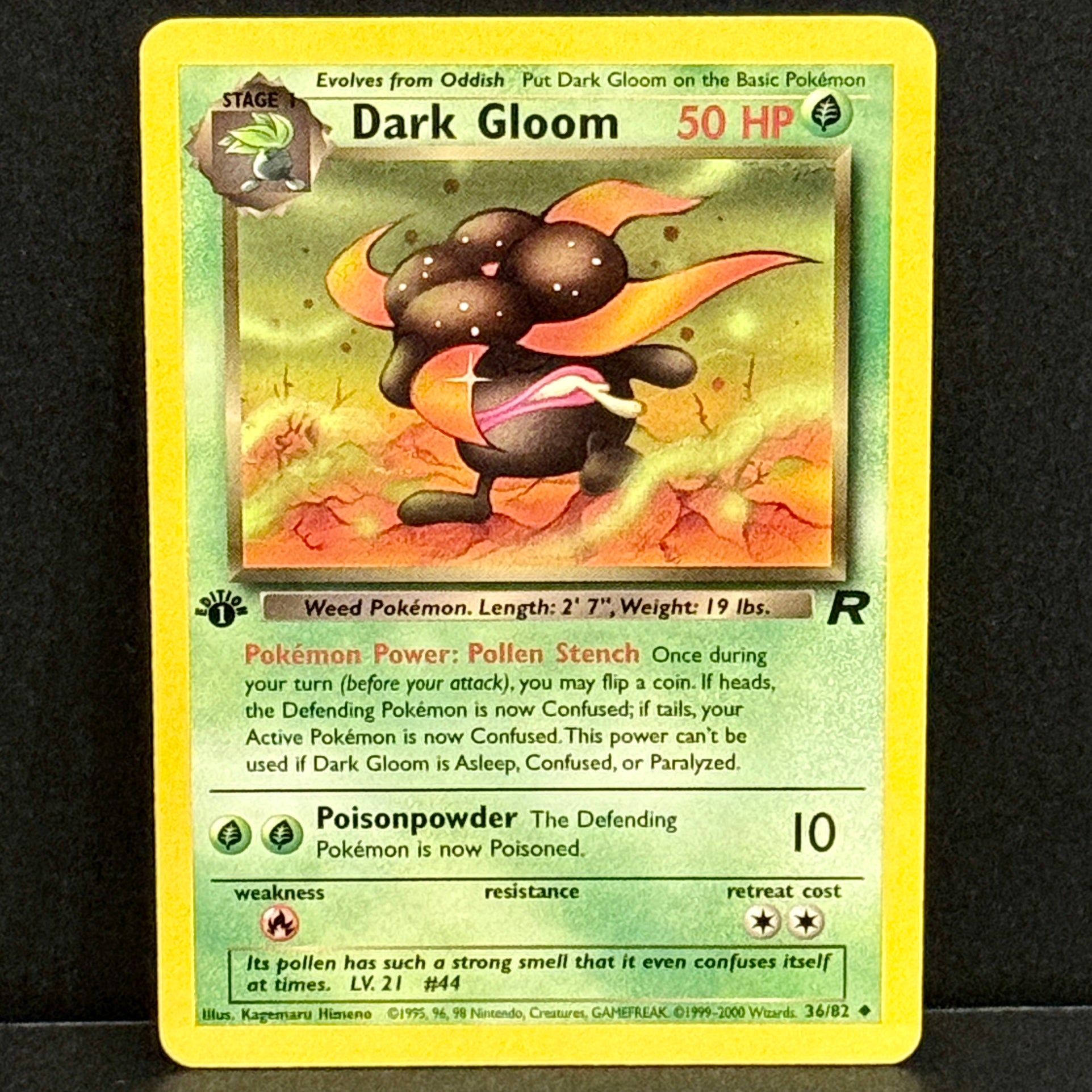 2000 Pokemon Team Rocket 036/082 Dark Gloom Uncommon 1st Edition
