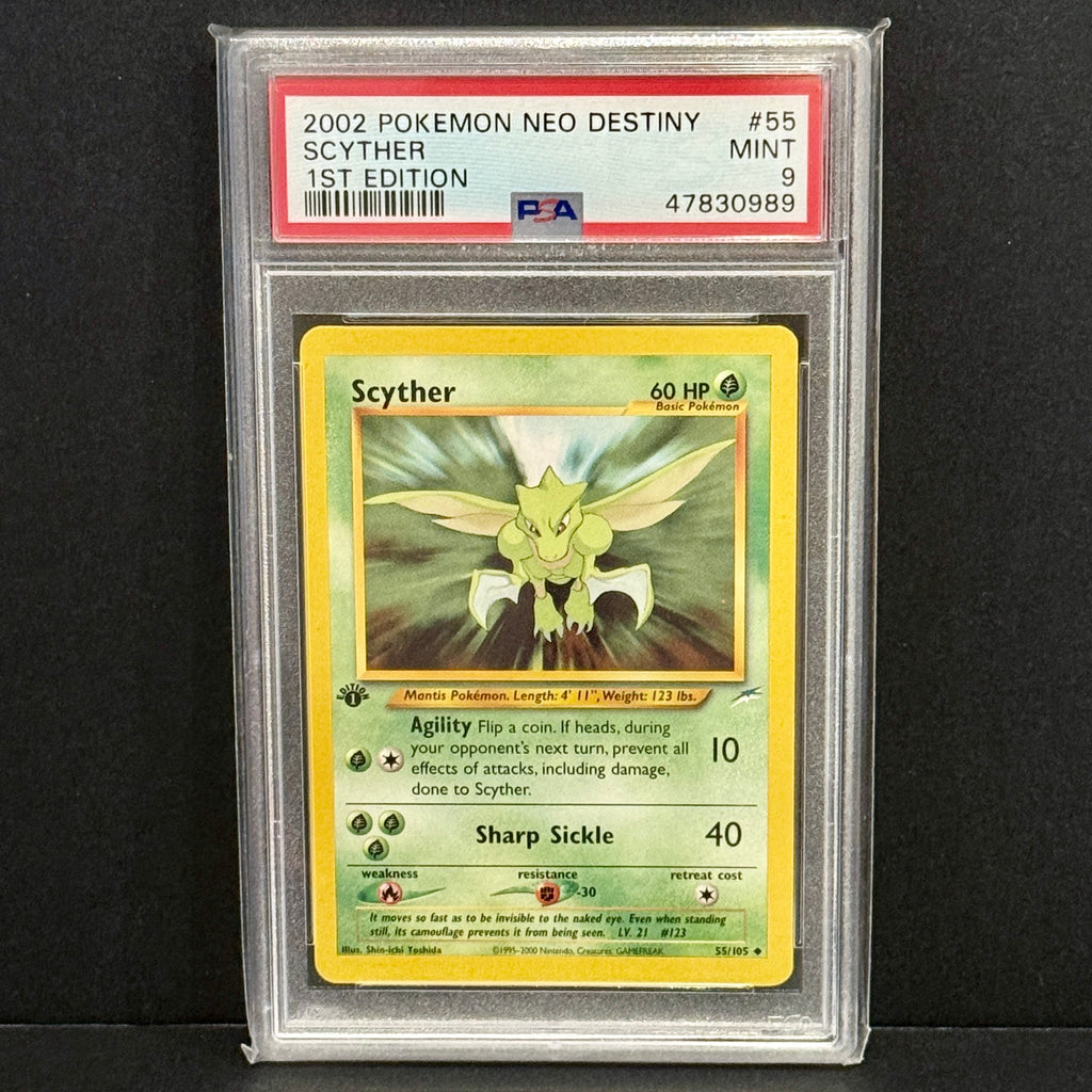 2002 Pokemon Neo Destiny 55/105 Scyther Uncommon 1st Edition PSA 9