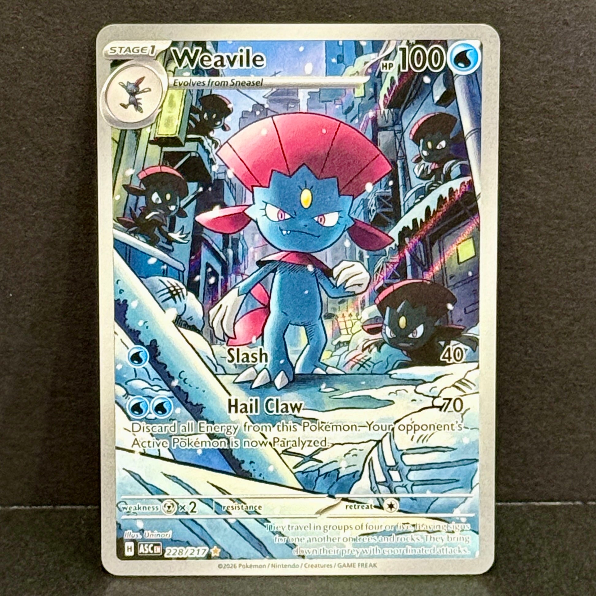 2026 Pokemon Ascended Heroes 228/217 Weavile Illustration Rare