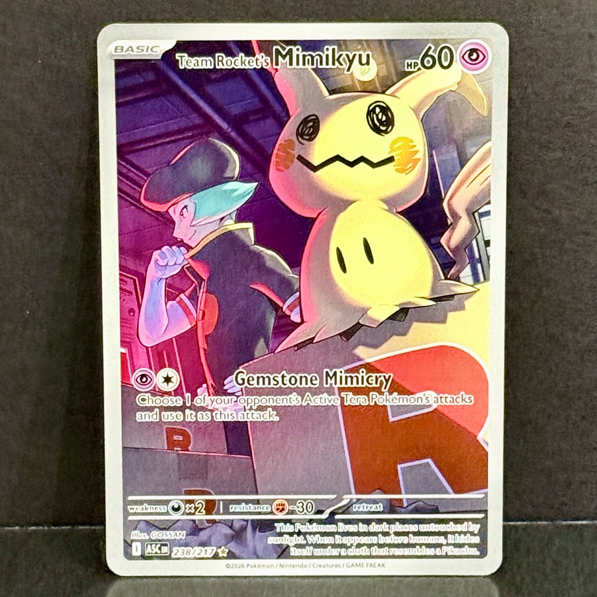 2026 Pokemon Ascended Heroes 238/217 Team Rocket's Mimikyu Illustration Rare
