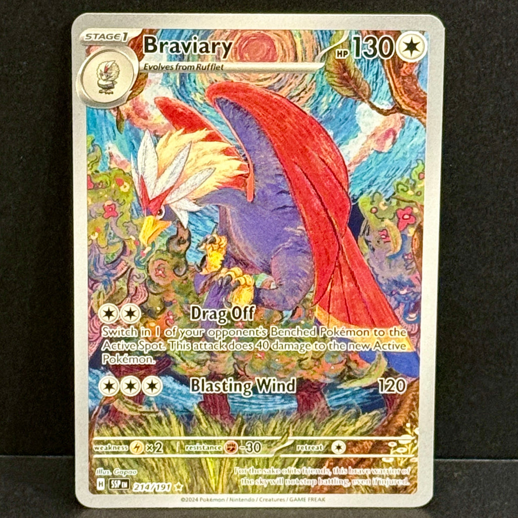 2024 Pokemon Surging Sparks 214/191 Braviary Illustration Rare