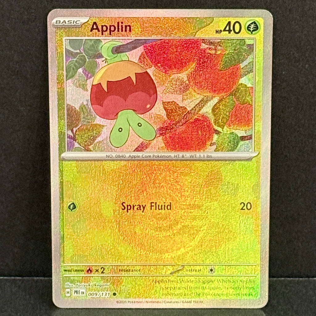 2025 Pokemon Prismatic Evolutions 009/131 Applin Common Master Ball Pattern