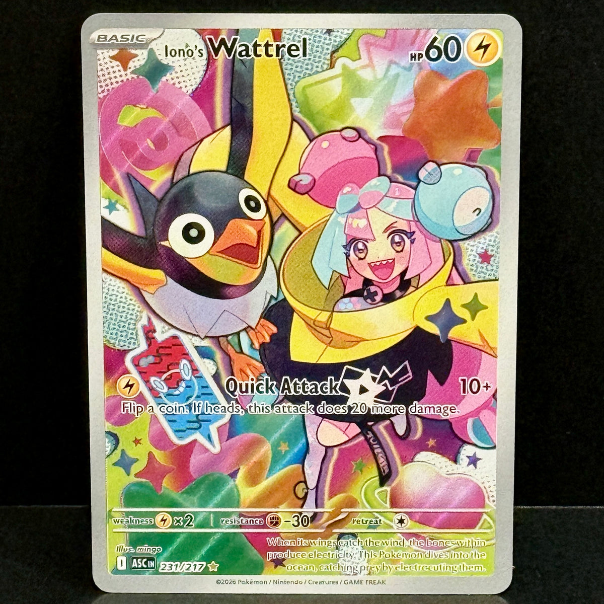2026 Pokemon Ascended Heroes 231/217 Iono's Wattrel Illustration Rare