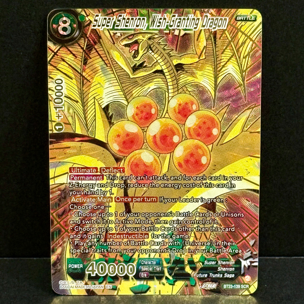 2023 Dragon Ball Perfect Combination BT23-139 Super Shenron, Wish-Granting Dragon Secret Rare