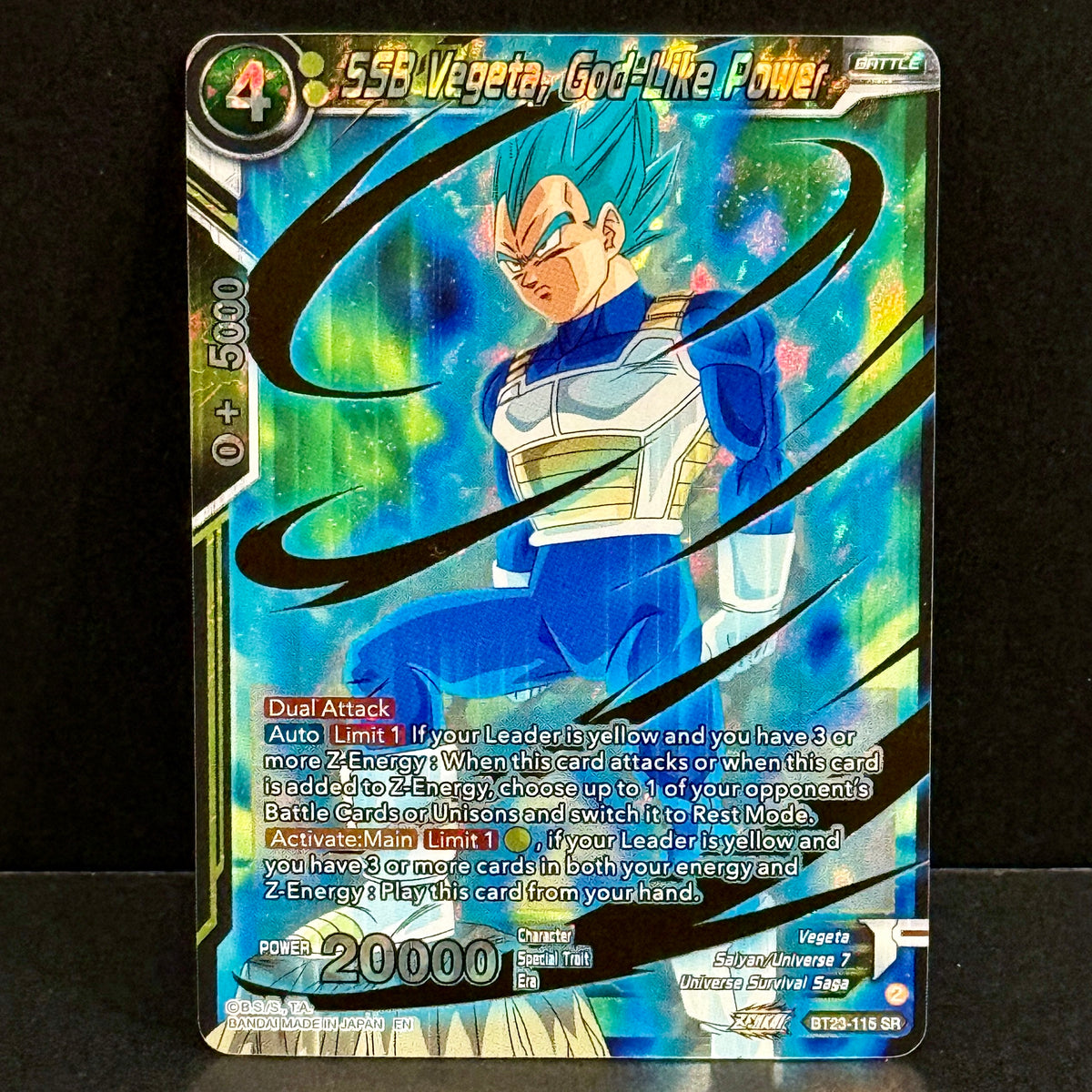 2023 Dragon Ball Perfect Combination BT23-115 SSB Vegeta, God-Like Power Super Rare